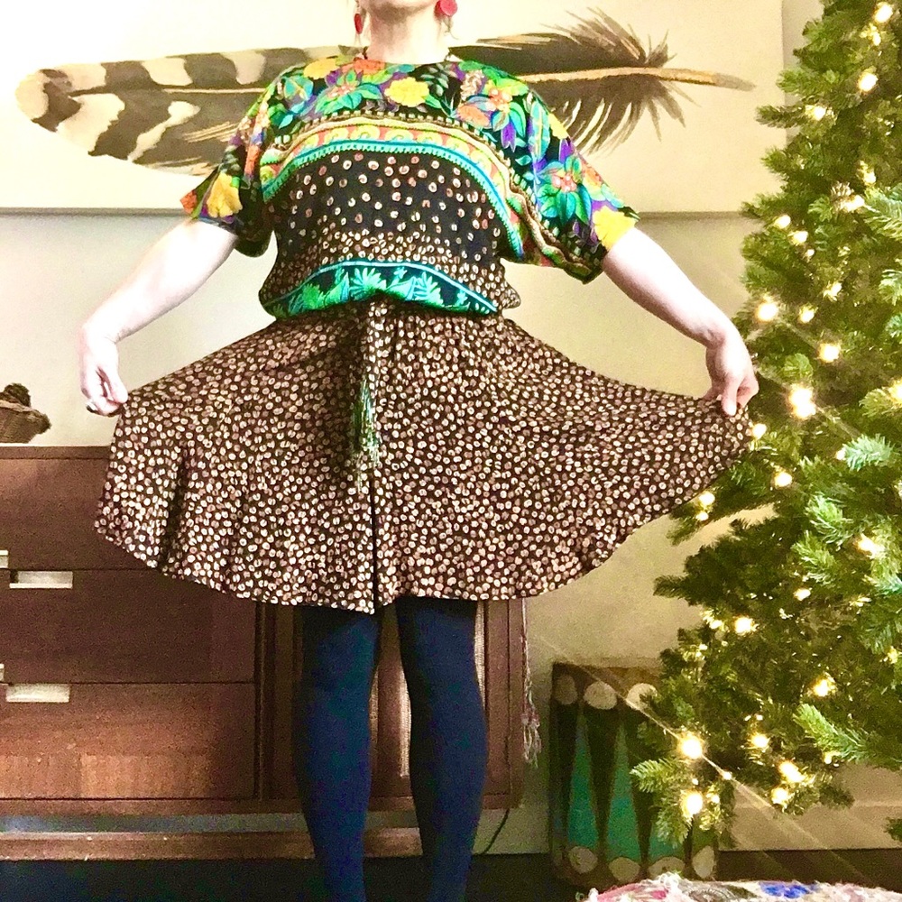 VTG 💚 Carole Little Festive Floral Dress